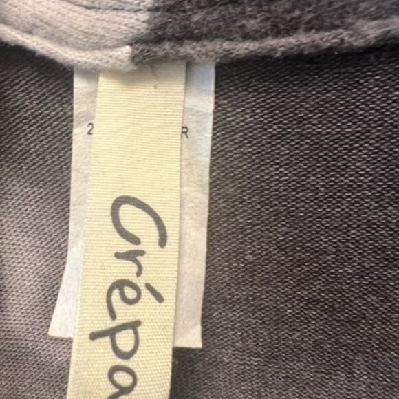 Crepas Gray & White Tie-Dye Open Front long Cardigan, long sleeves, pockets - Picture 3 of 10